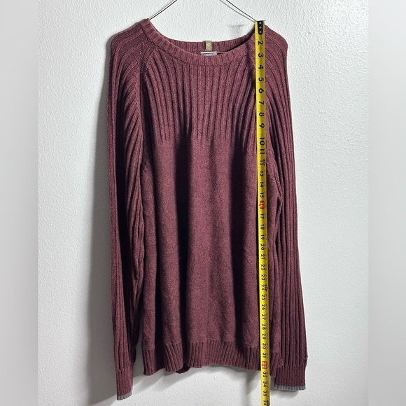 Columbia Men Knit Ribbed Crew Neck Sweater Red Pullover size XL - Picture 10 of 11